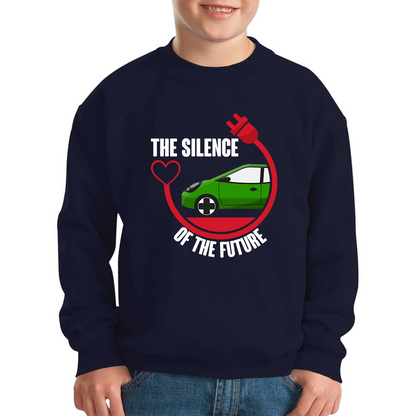 The Silence Of the Future Funny Heart Electric Futuristic Car Kids Jumper