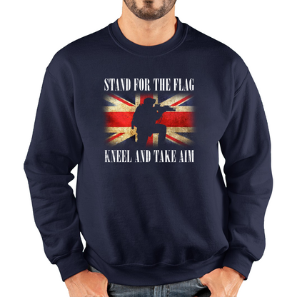 Stand For The Flag Kneel And Take Aim British Veteran Sweatshirt