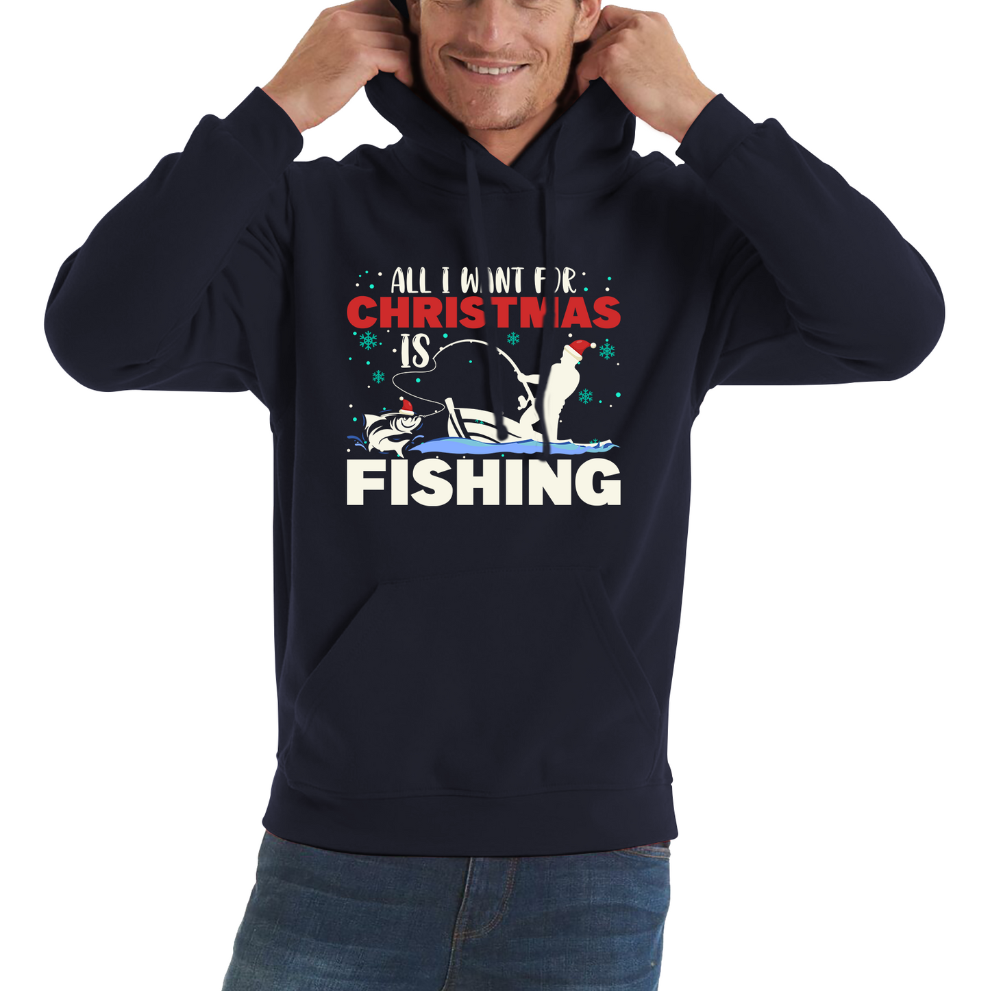 fishing christmas hoodie