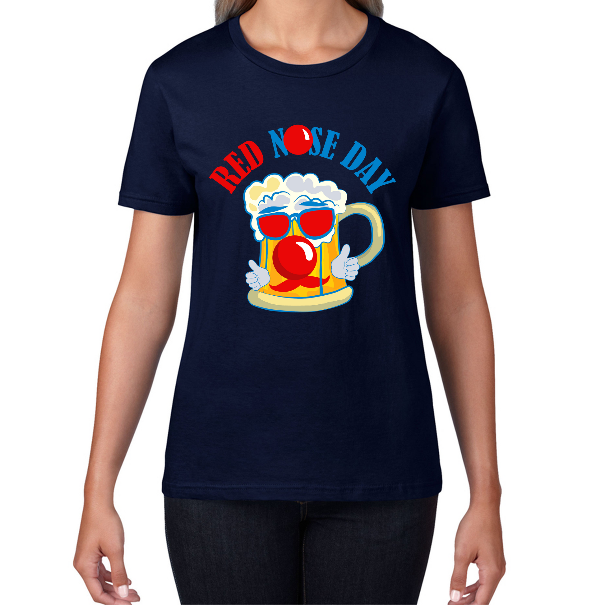 Cute Beer Red Nose Day Funny T Shirt