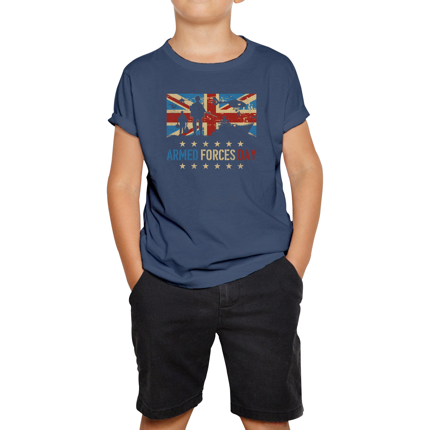 Army Navy Air Force British Veterans Armed Forces D-Day T Shirt