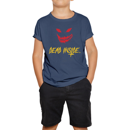 Dead Inside Scary and Horror Face Scary Skull Face Kids Tee