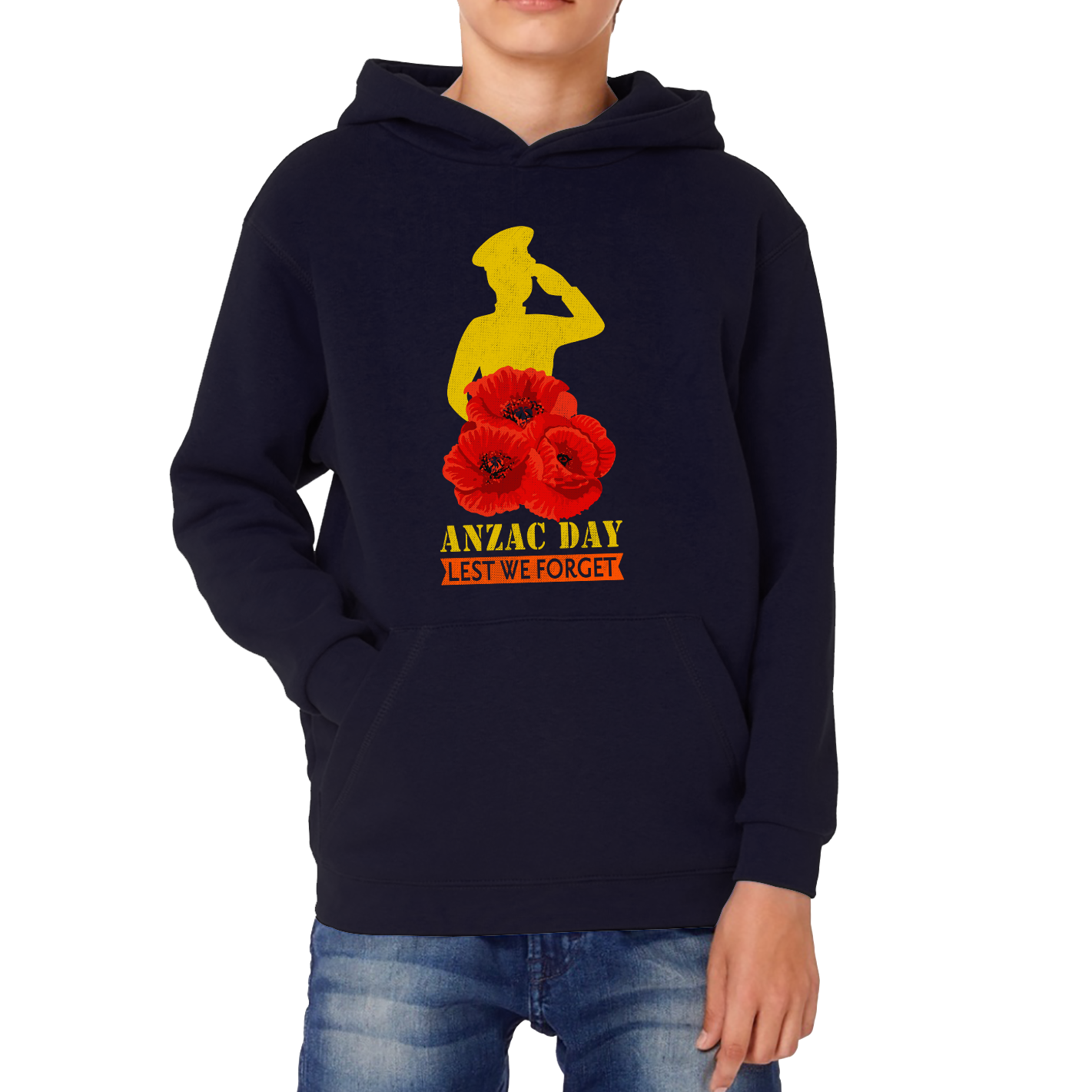 Anzac Day Lest We Forget Poppy Flowers British Veteran Hoodie