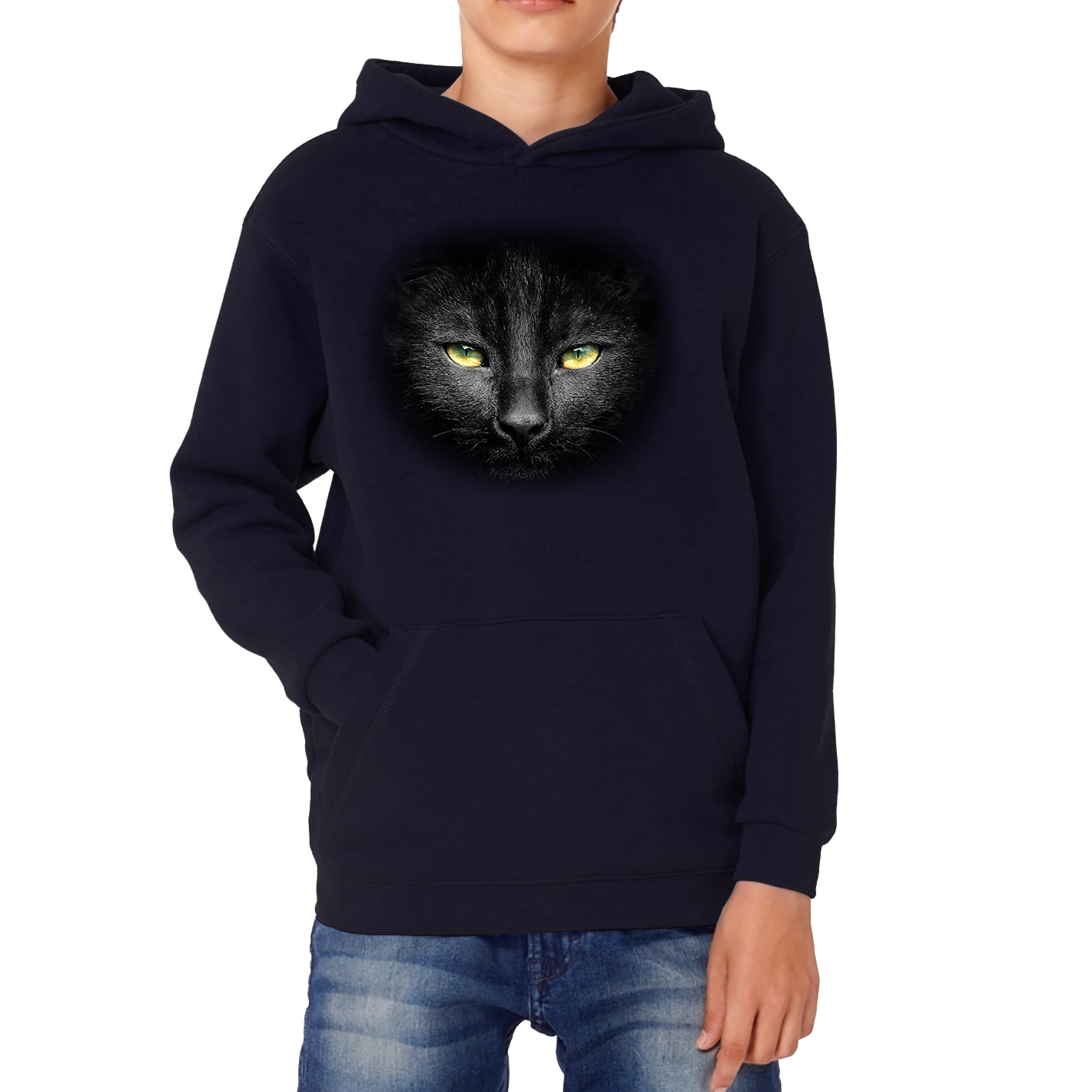 Black Cat Yellow Eyes Hoodie