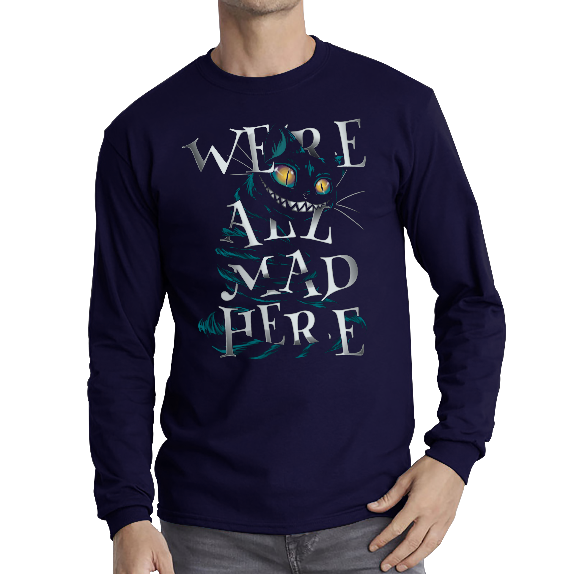 We Are All Mad Here Scary Cat T Shirt