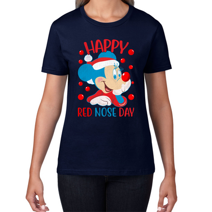 Happy Red Nose Day Mickey Mouse Red Nose Day Minnie Mickey Mouse Comic Relief Disneyland Cartoon Lover Womens Tee Top