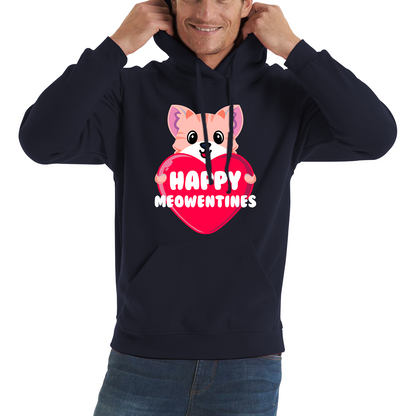 Happy Meowentines Meowy Valentine Funny Cute Cat Lover Valentine Day Unisex Hoodie