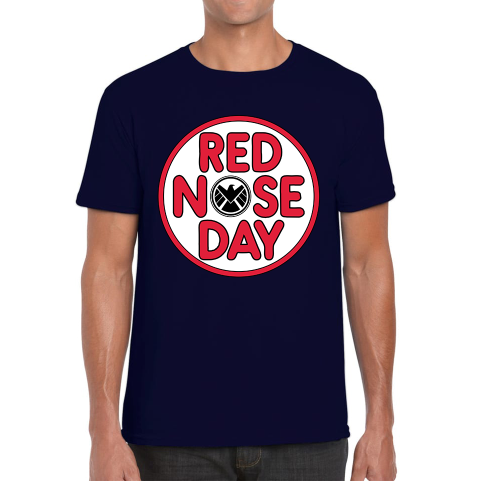 Marvel Shield Red Nose Day T Shirt.