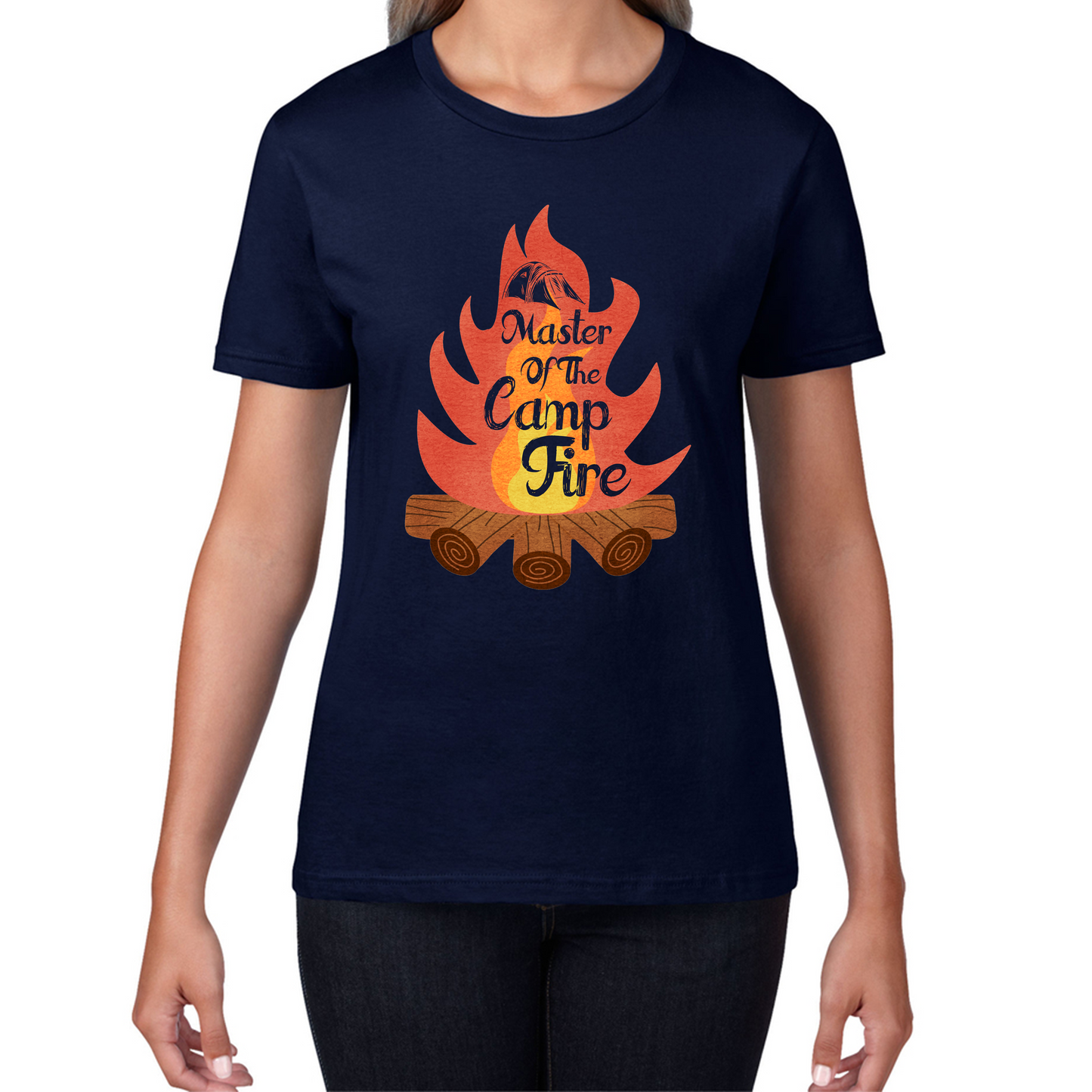 Master Of The Campfire Camping Adventure Lover Camp Fire Outdoor Womens Tee Top