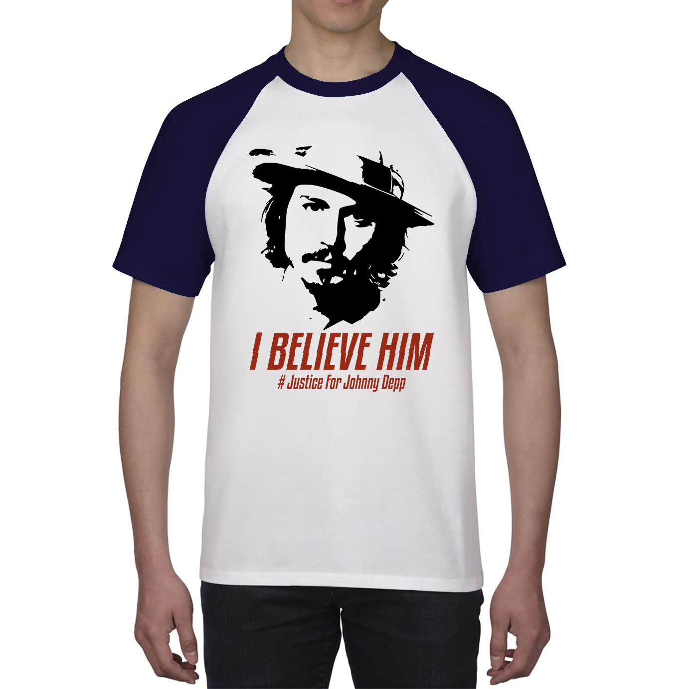 I Believe Him, Justice For Johnny Depp Shirt Stand With Johnny Depp Baseball T Shirt