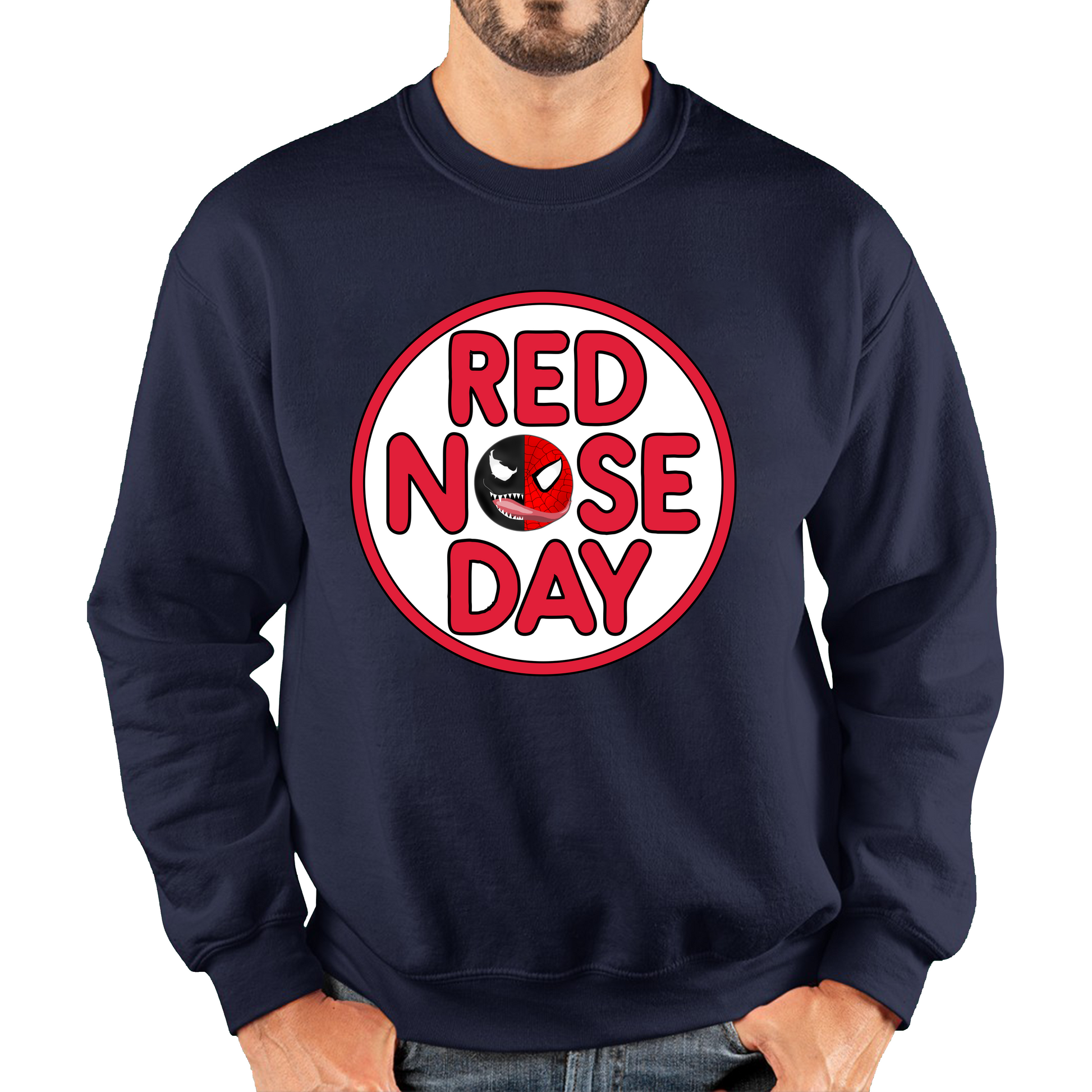 Marvel Venom Spider-man Red Nose Day Sweatshirt. 