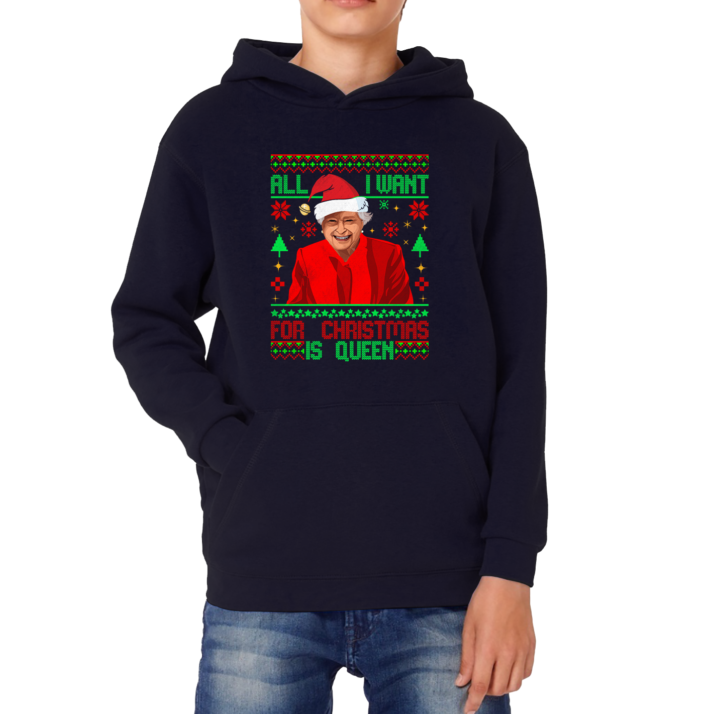 queen elizabeth ii christmas hoodie