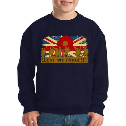 Lest We Forget Poppy Flower Anzac Day British Armed Forces Jumper