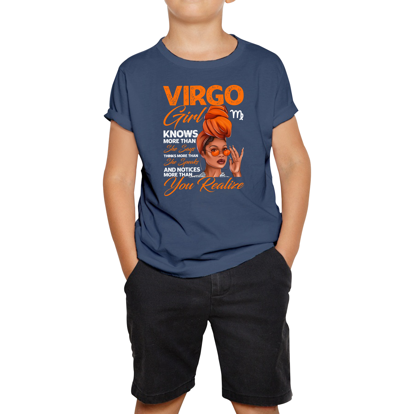 Virgo Girl Knows More Than Think More Than Horoscope Zodiac Astrological Sign Birthday Kids Tee