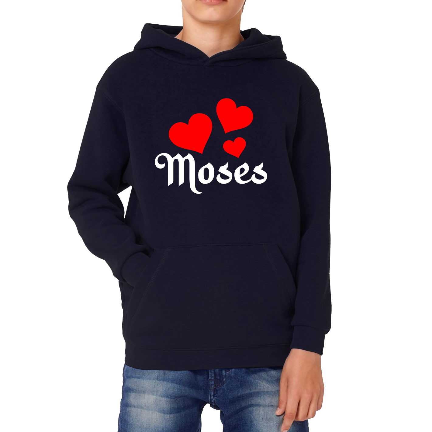 Moses Hearts Religions Prophet Jewish Founder Of Monotheistic Belief Kids Hoodie