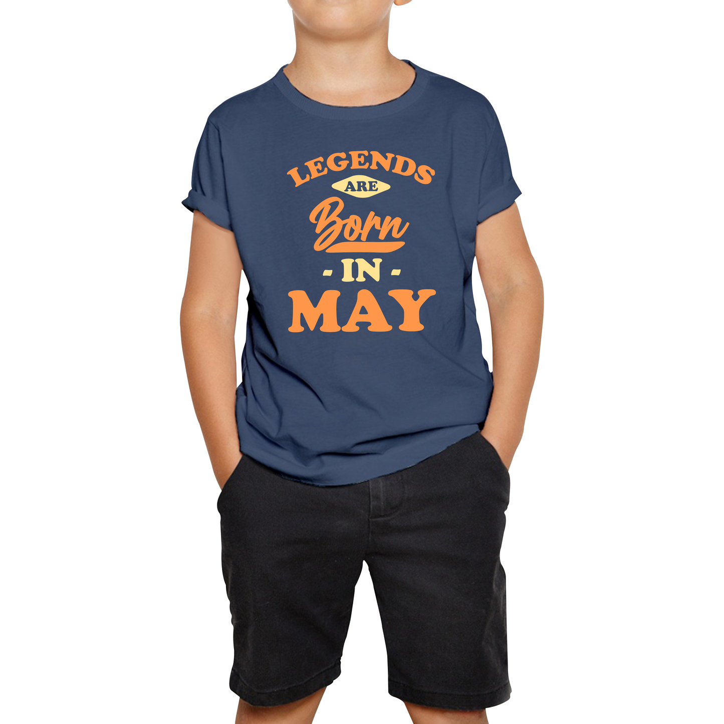 Legends Are Born In May Funny May Birthday Month Novelty Slogan Kids Tee