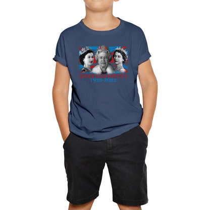 Queen Elizabeth II Union Jack British Uk Flag Royal Highness Queen Pass Away Kids Tee