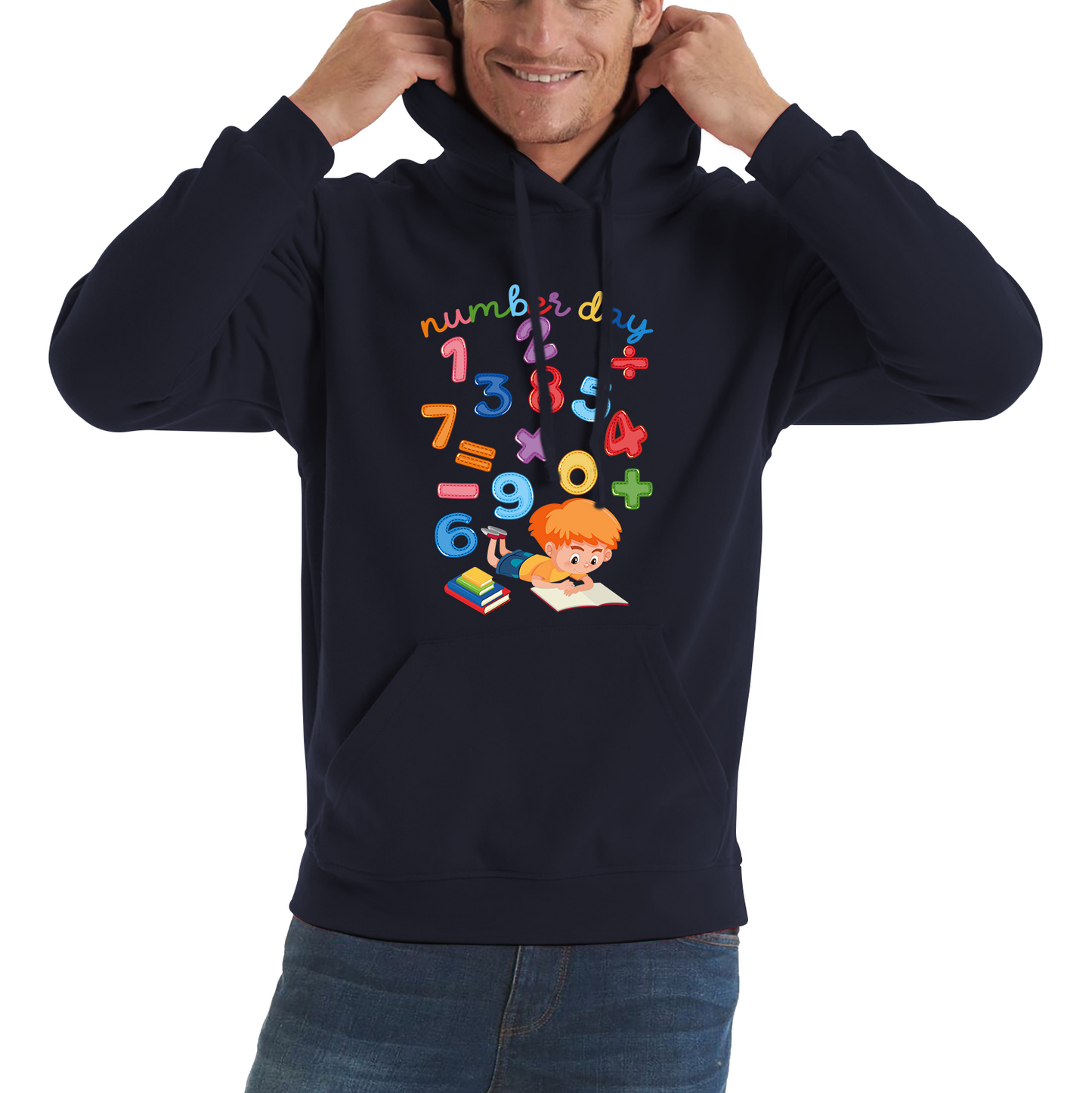 Numbers Day Colourful Numbers Maths Day School Charity Day Mathletics Unisex Hoodie