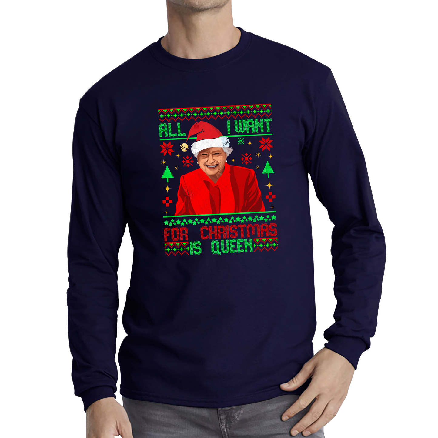 queen elizabeth ii christmas long sleeve t shirt