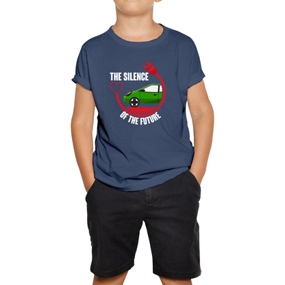 The Silence Of the Future Funny Heart Electric Futuristic Car Kids Tee