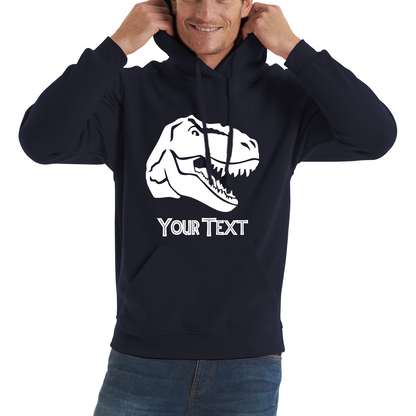 Personalised Dinosaur T-Rex Roaring Face Your Text Tyrannosaurus Rex Dino Unisex Hoodie