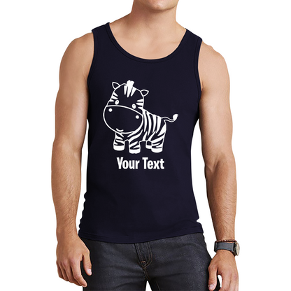 Personalised Cute Little Zebra Your Name Safari Animal Zoo Jungle Tank Top