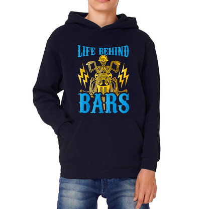 Life Behind Bars Biker Cool Motorbike Motorcycle Lover Funny Kids Hoodie