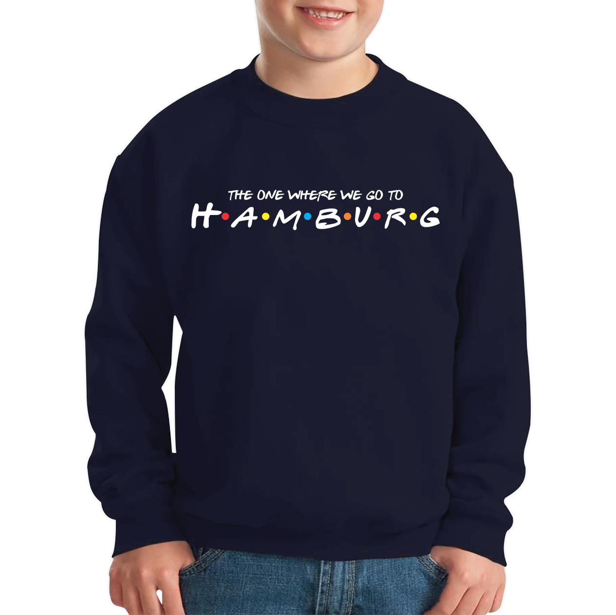 The One Where We Go To Hamburg Inspired By Friends Spoof City In Germany Kids Jumper