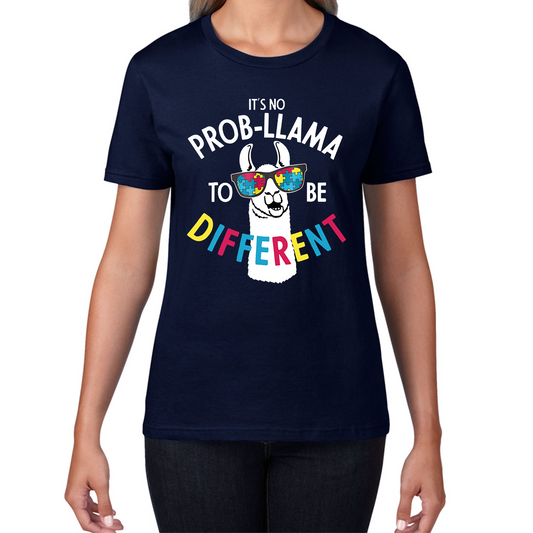 It's No Prob-llama To Be Different Autism Awareness T Shirt