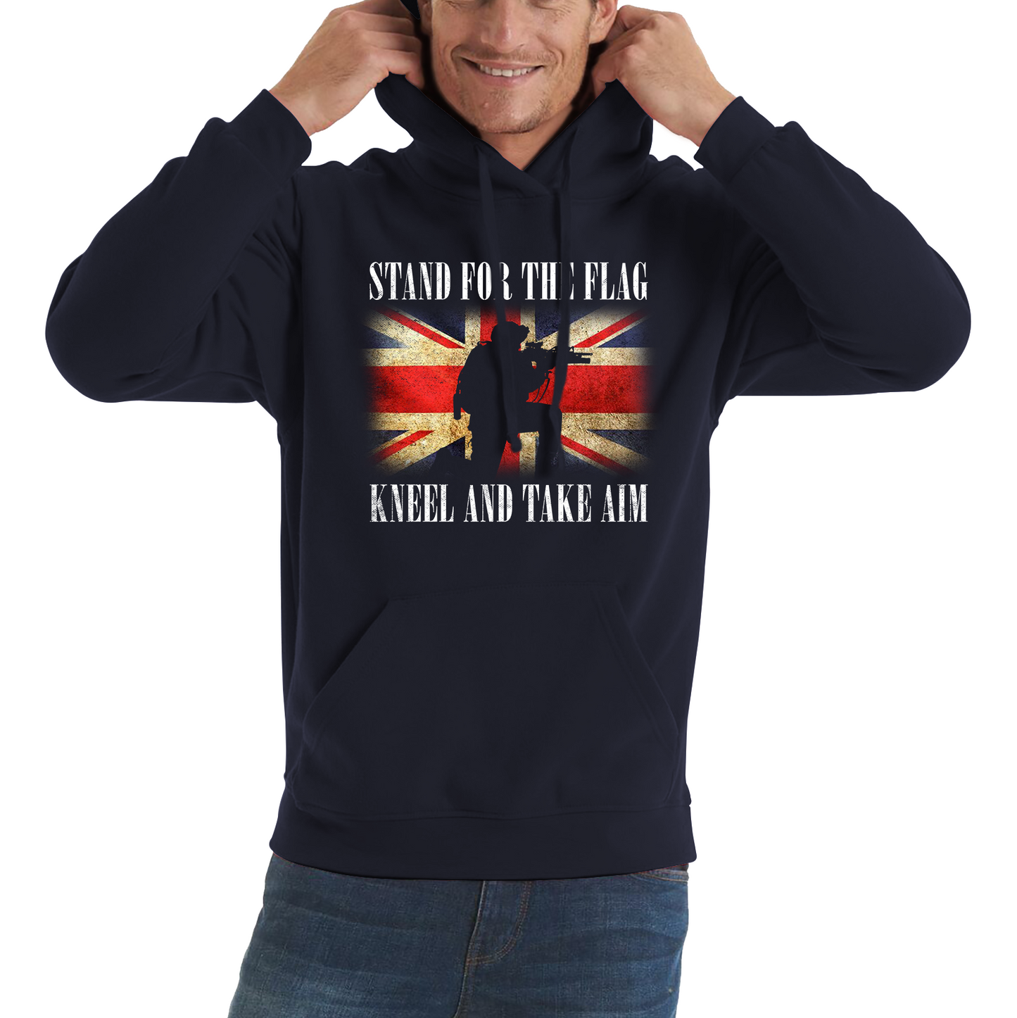 Stand For The Flag Kneel And Take Aim British Veteran Hoodie