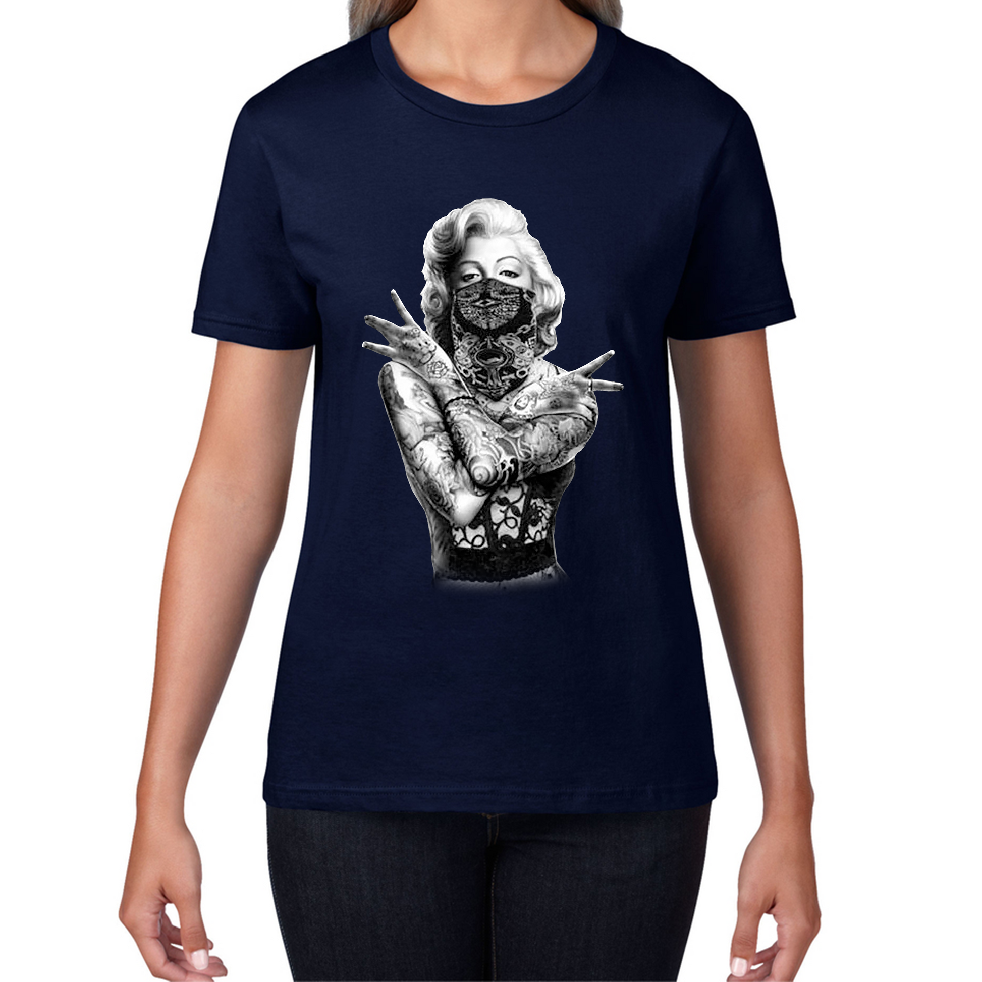 Marilyn Monroe Art Tattoo Gangster T Shirt