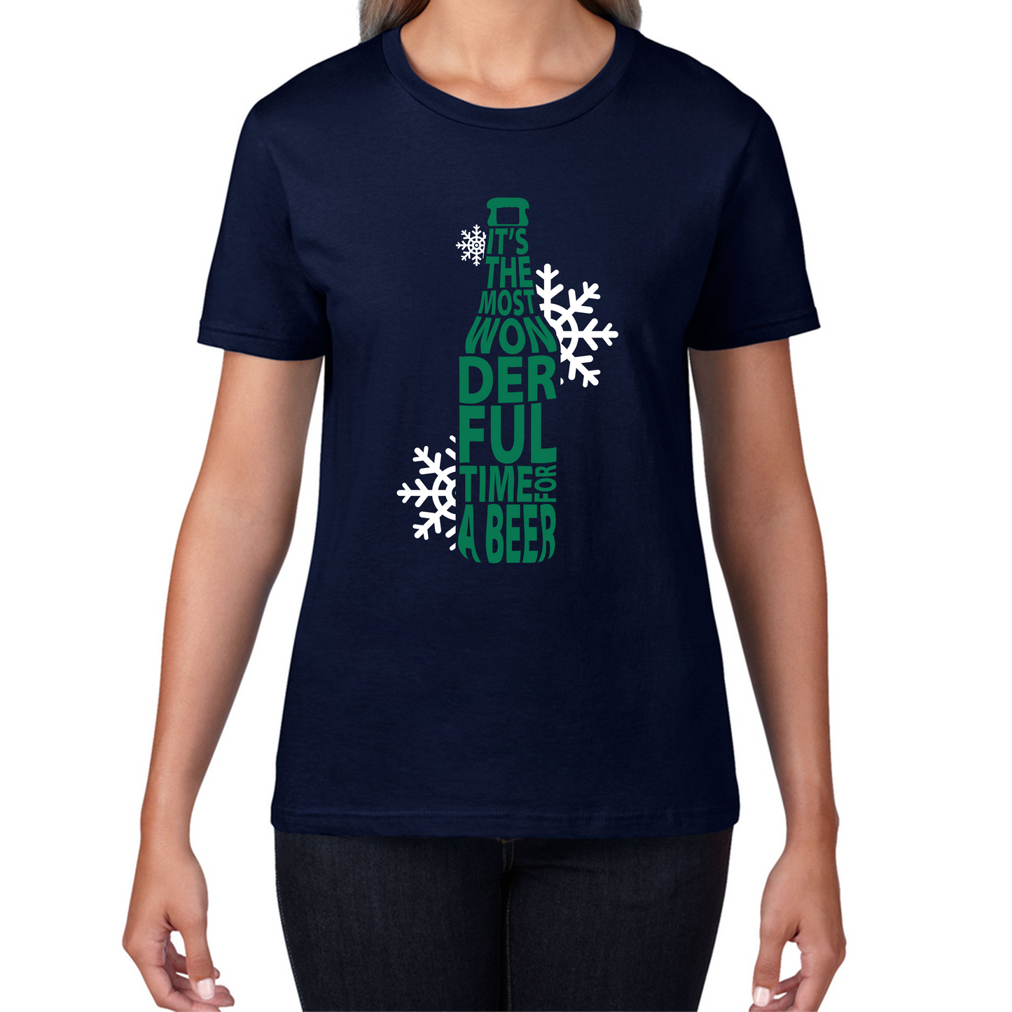 christmas beer womens t shirt