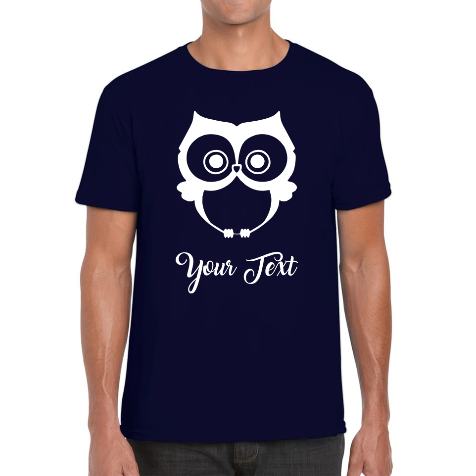 Personalised Cute Owl Your Name Cute Cartoon Owl Animal Lover Nature Lover Mens Tee Top