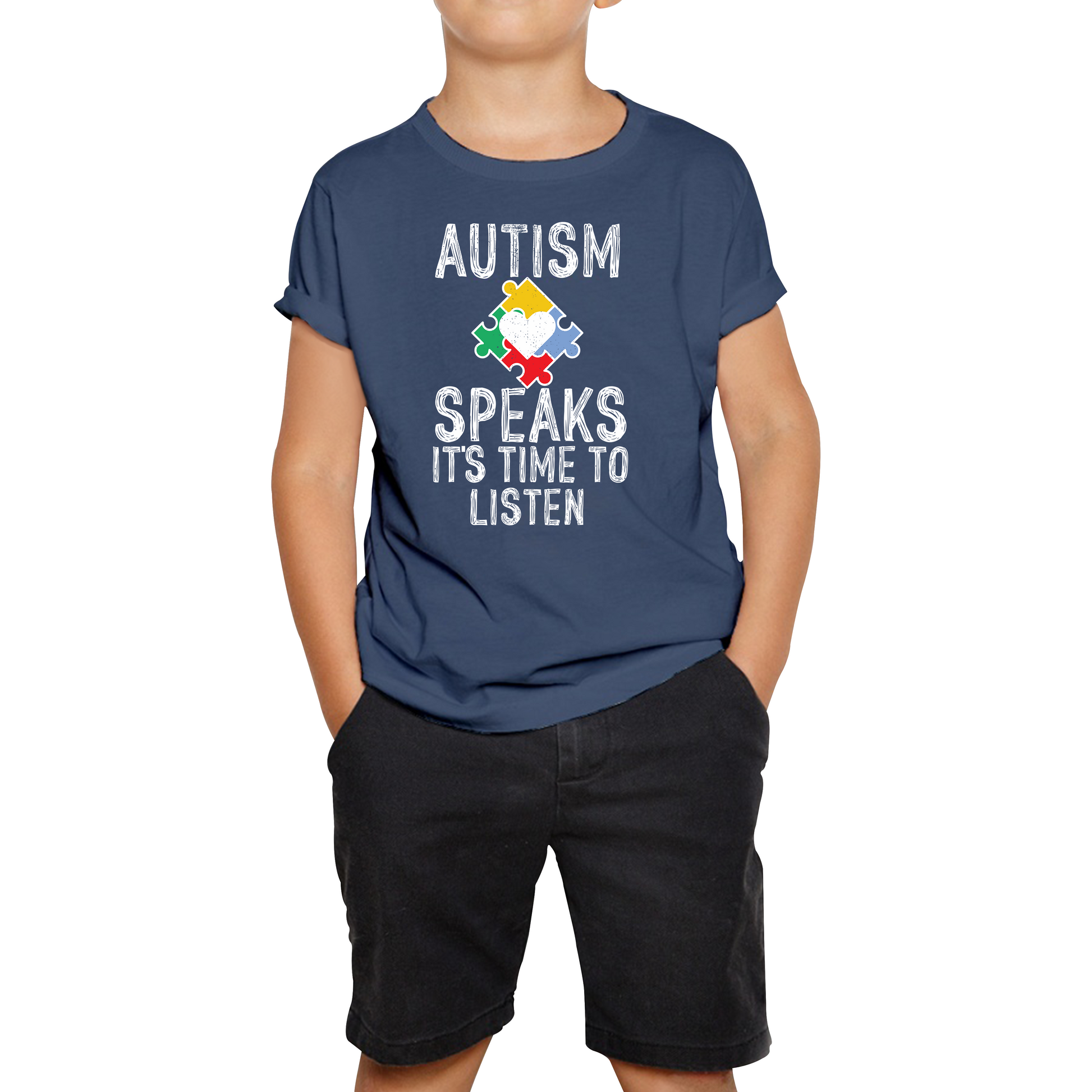 Autism Speaks It's Time To Listen Puzzle Piece T Shirt