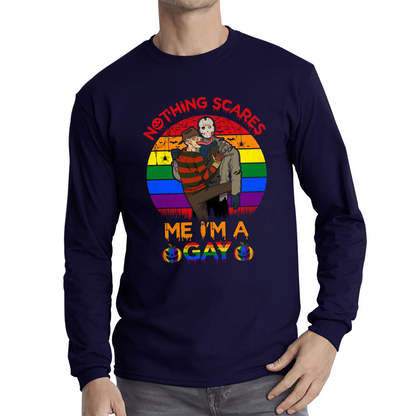 Nothing Scares Me I'm A Gay Pride LGBT Jason Voorhees Freddy Krueger T Shirt