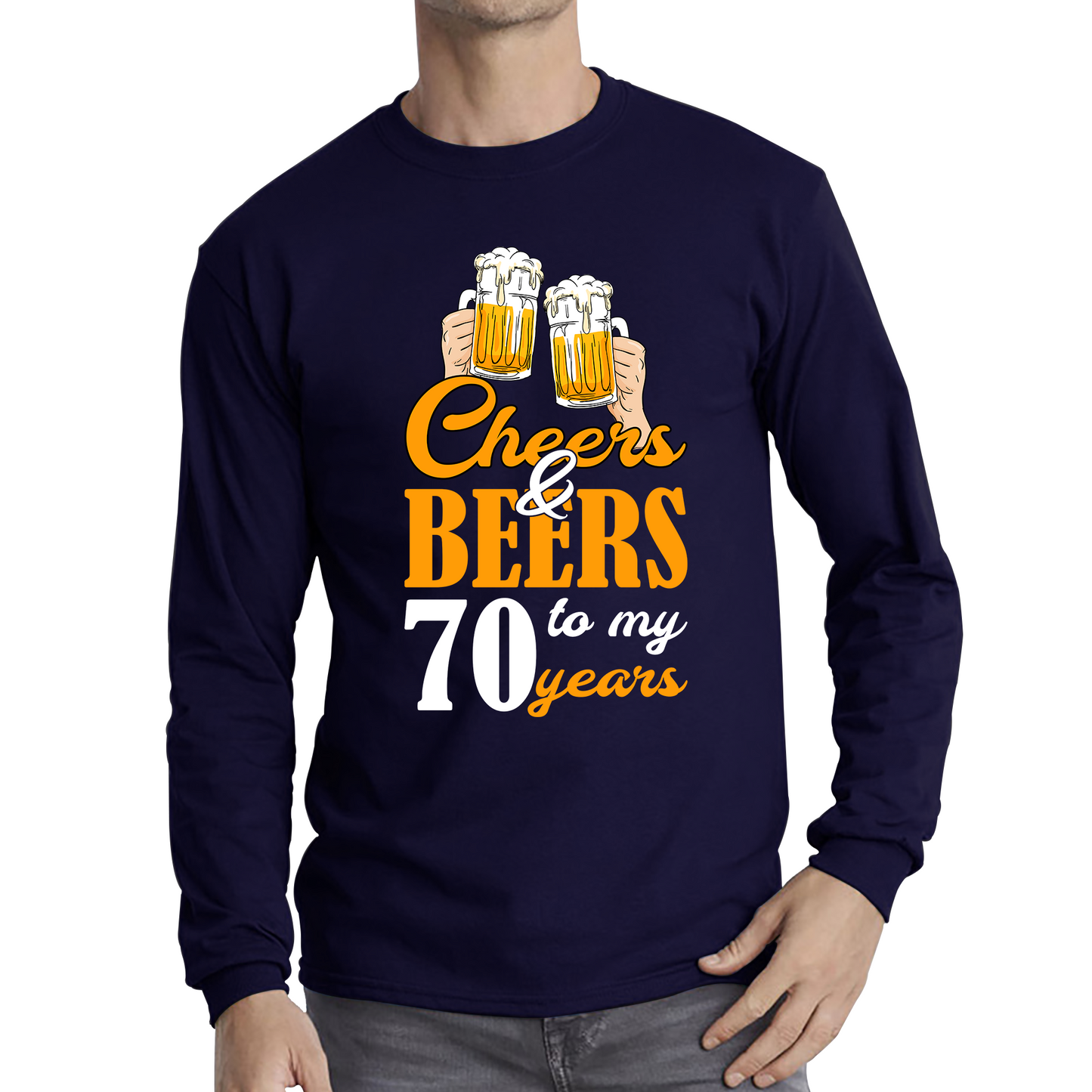 Cheers & Beers To My 70th Years Funny Birthday T Shirt