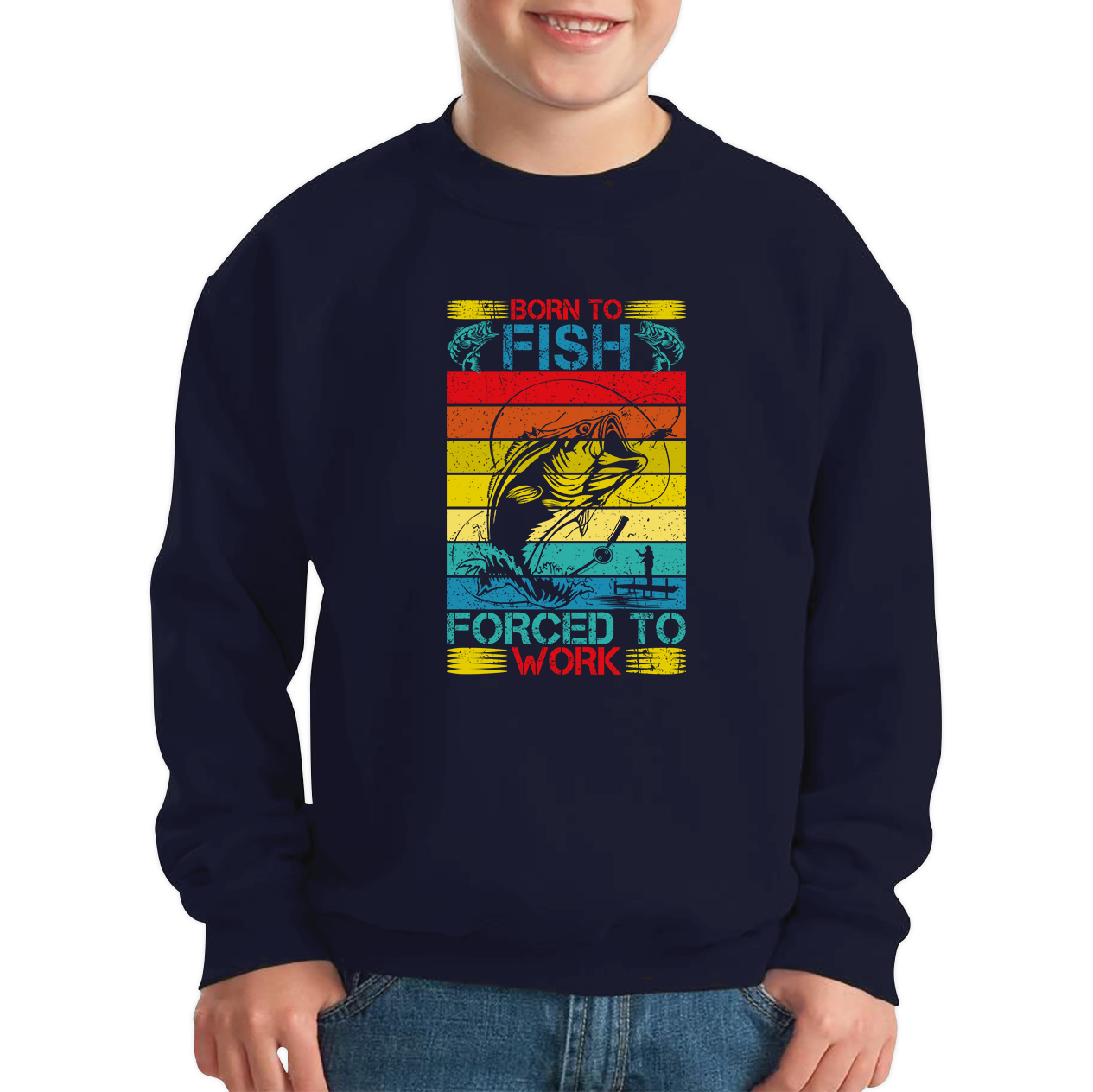 Born To Fish Forced To Work Sweatshirt