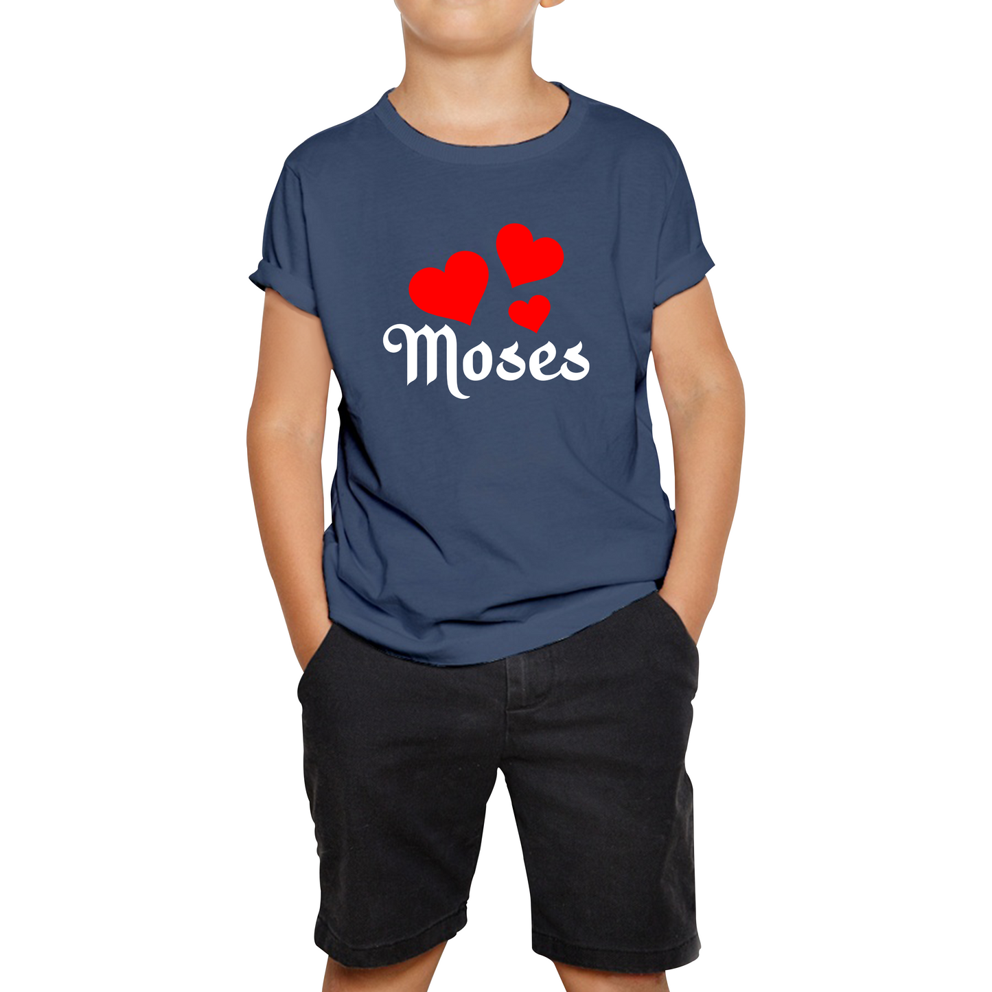 Moses Hearts Religions Prophet Jewish Founder Of Monotheistic Belief Kids Tee