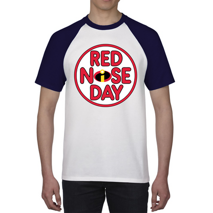 Disney The Incredibles Red Nose Day Baseball T Shirt. 50% Goes To Charity