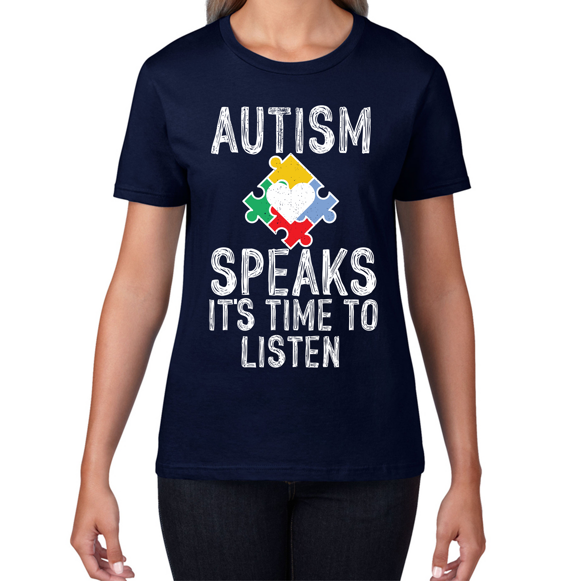 Autism Speaks It's Time To Listen Puzzle Piece T Shirt