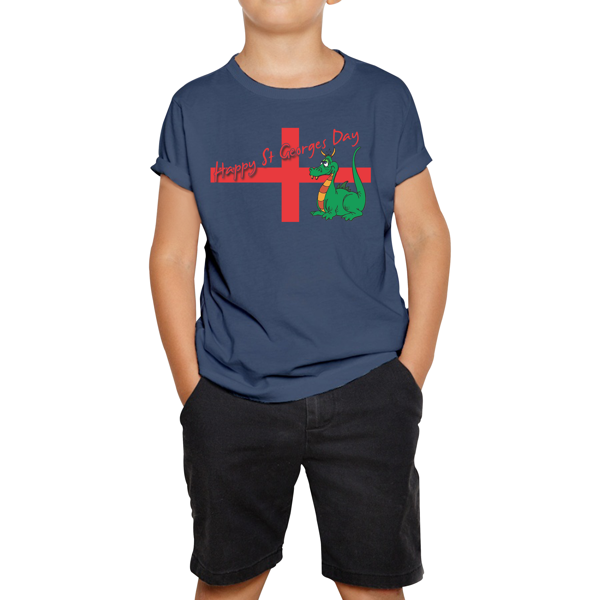 Happy St. George's Day Cute Dragon England Flag T Shirt