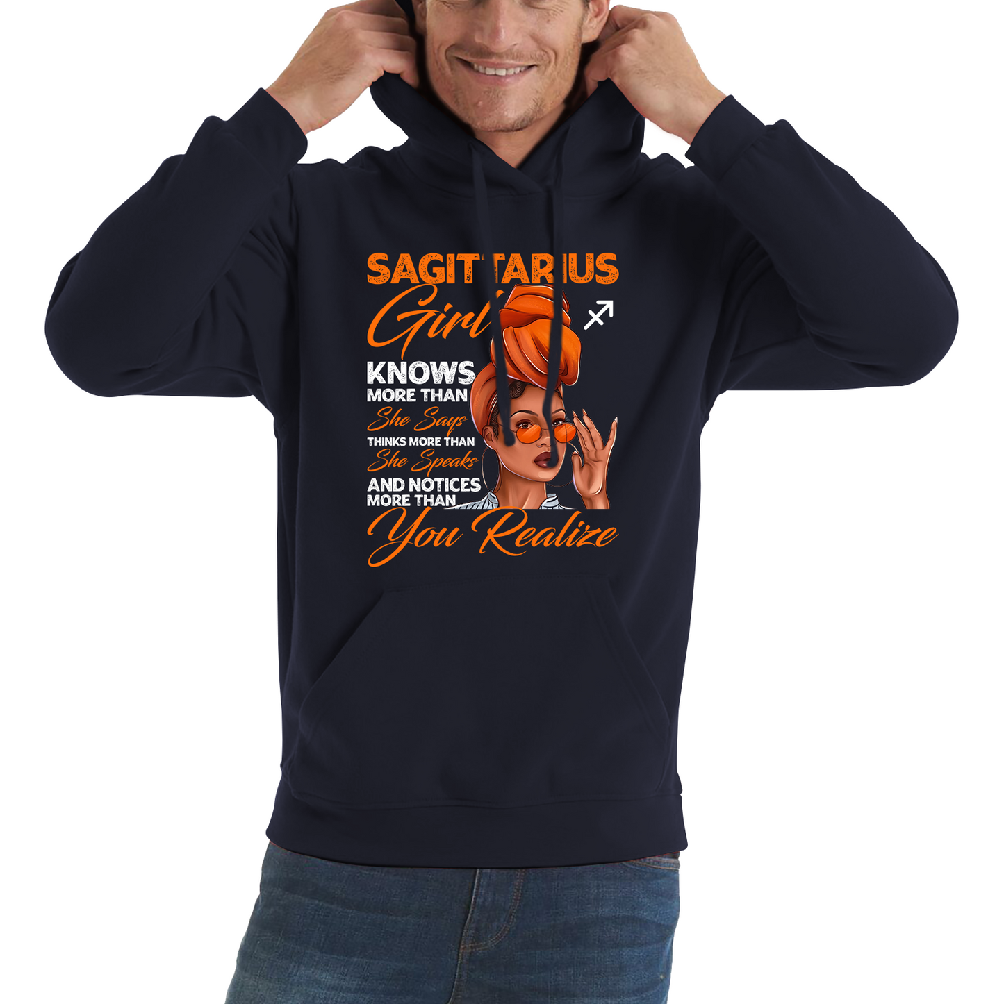 Sagittarius Girl Knows More Than Think More Than Horoscope Zodiac Astrological Sign Birthday Unisex Hoodie