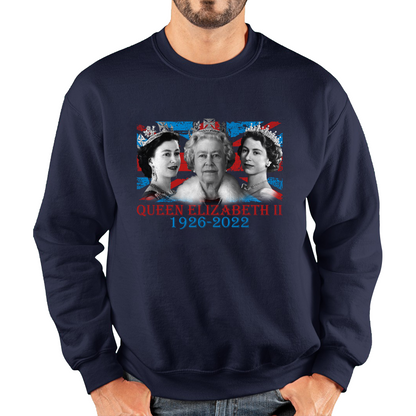 Queen Elizabeth II Union Jack British Uk Flag Royal Highness Queen Pass Away Unisex Sweatshirt