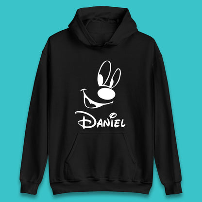 Personalised Disney Oswald the Lucky Rabbit Face Your Name Vintage Animated Cartoon Character Disney Trip Unisex Hoodie