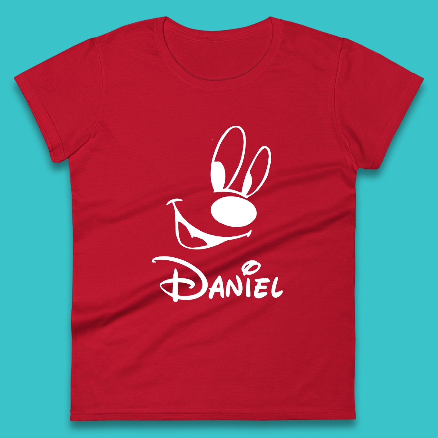 Personalised Disney Oswald the Lucky Rabbit Face Your Name Vintage Animated Cartoon Character Disney Trip Womens Tee Top