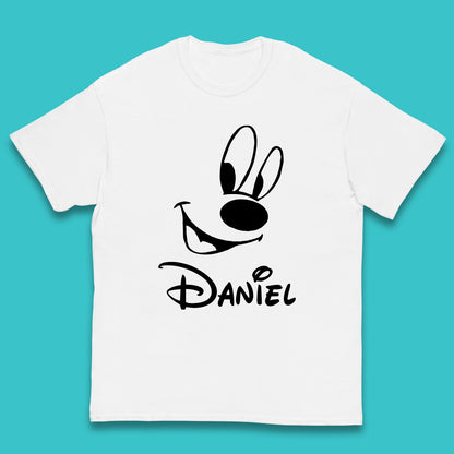 Personalised Disney Oswald the Lucky Rabbit Face Your Name Vintage Animated Cartoon Character Disney Trip Kids T Shirt