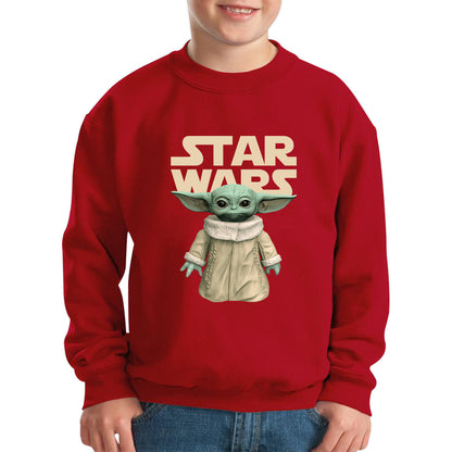 Star Wars Grogu The Child Green Humanoid Alien  Yoda's Species Baby Yoda Disney Star Wars Day 46th Anniversary Kids Jumper