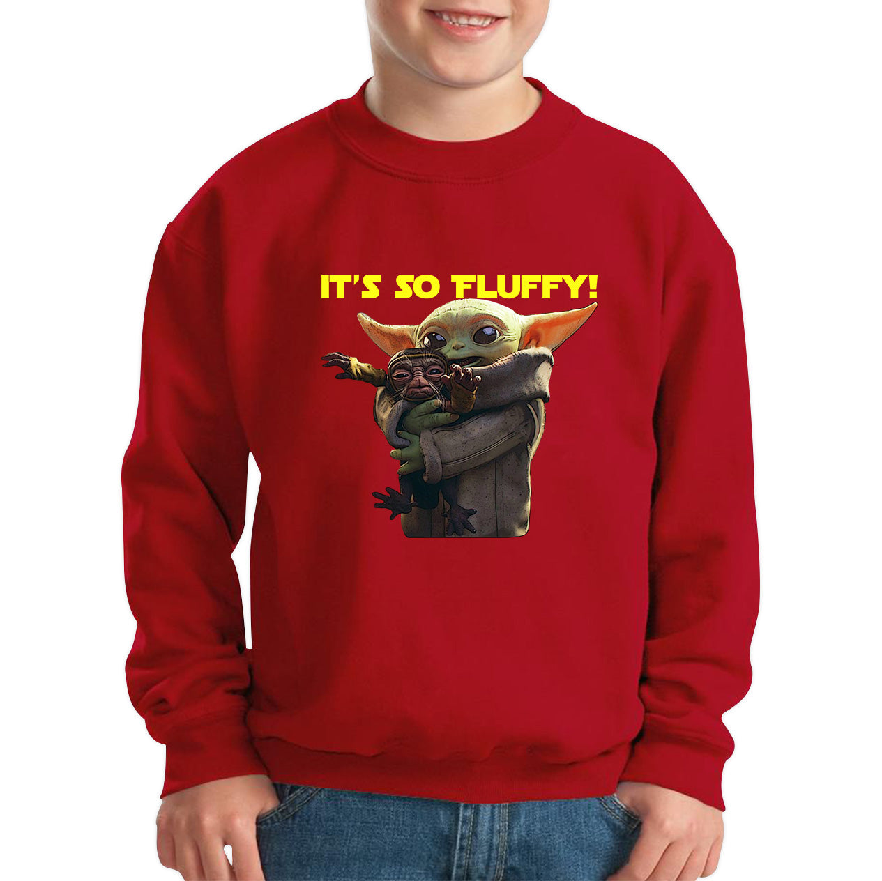 It's So Fluffy Feed Me I'm Pretty Stop Wars Dandalorian Movie Series Kids Jumper