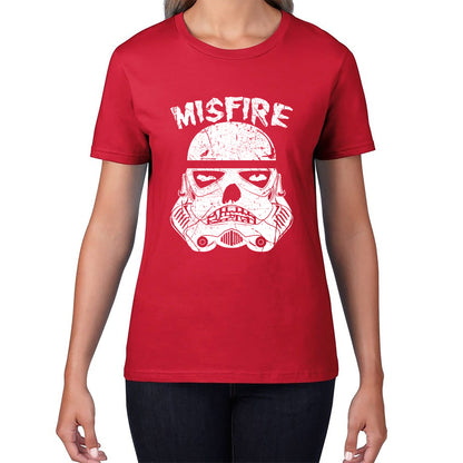 Misfire The Dark Side Made Me Do It Spoof Trooper Armor Helmet Movie Series Womens Tee Top