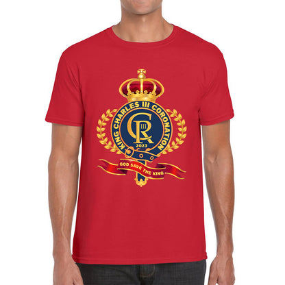 King Charles III Coronation 2023 CR III God Save The King Royal Crown United Kingdom Ruling Monarch Mens Tee Top